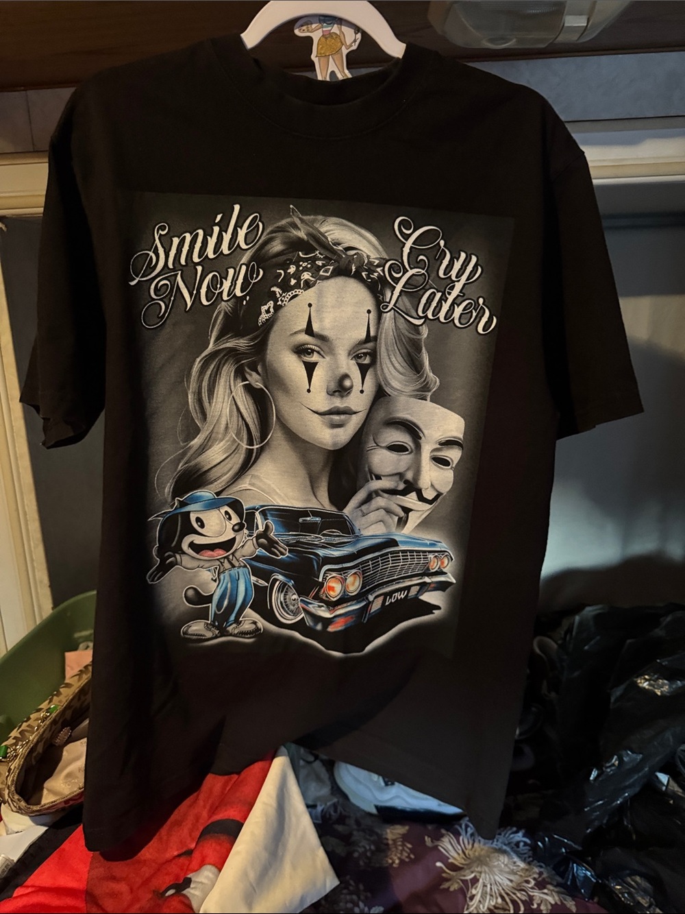 Black "Smile Now Cry Later" Graphic Kids Tee